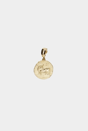 Of The Stars Taurus Small Coin Charm, Yellow Gold