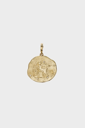 Of The Stars Virgo Large Coin Charm, Yellow Gold