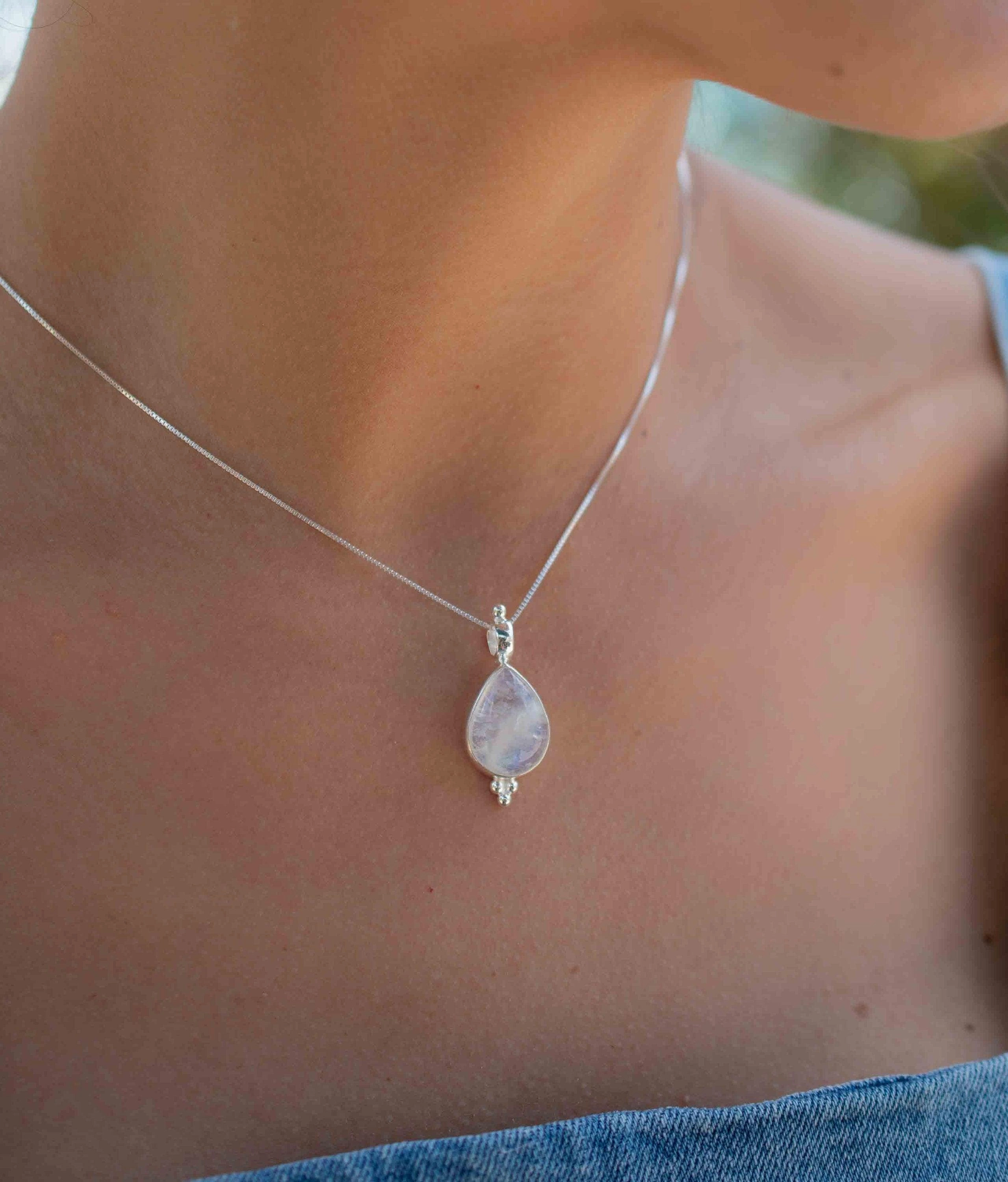 Olivia Necklace ~ Larimar, Labradorite and Moonstone ~ Sterling Silver ~ MP007