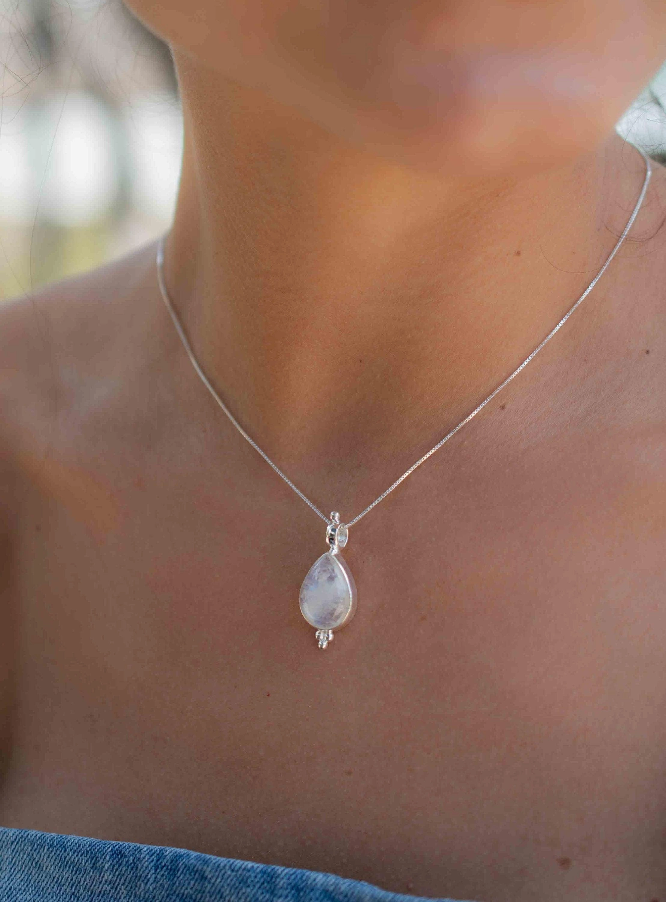 Olivia Necklace ~ Larimar, Labradorite and Moonstone ~ Sterling Silver ~ MP007