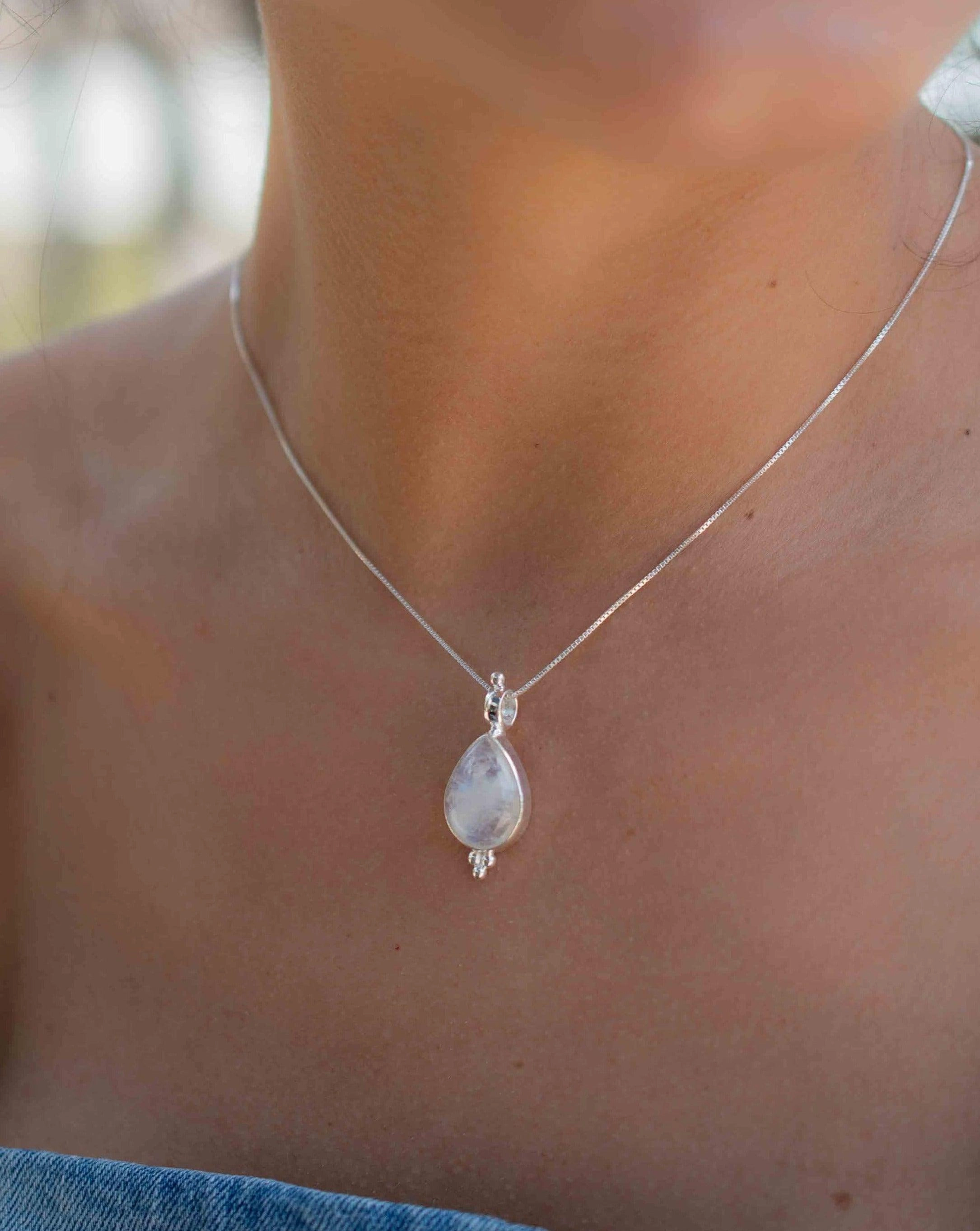 Olivia Necklace ~ Larimar, Labradorite and Moonstone ~ Sterling Silver ~ MP008