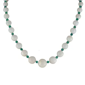 Opal & Green Onyx Graduated Bead Necklace
