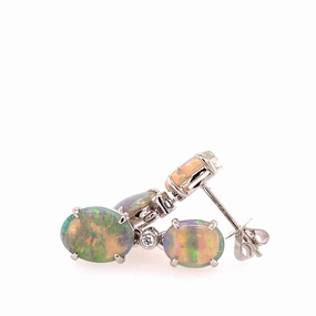 Opal and Diamond Earrings