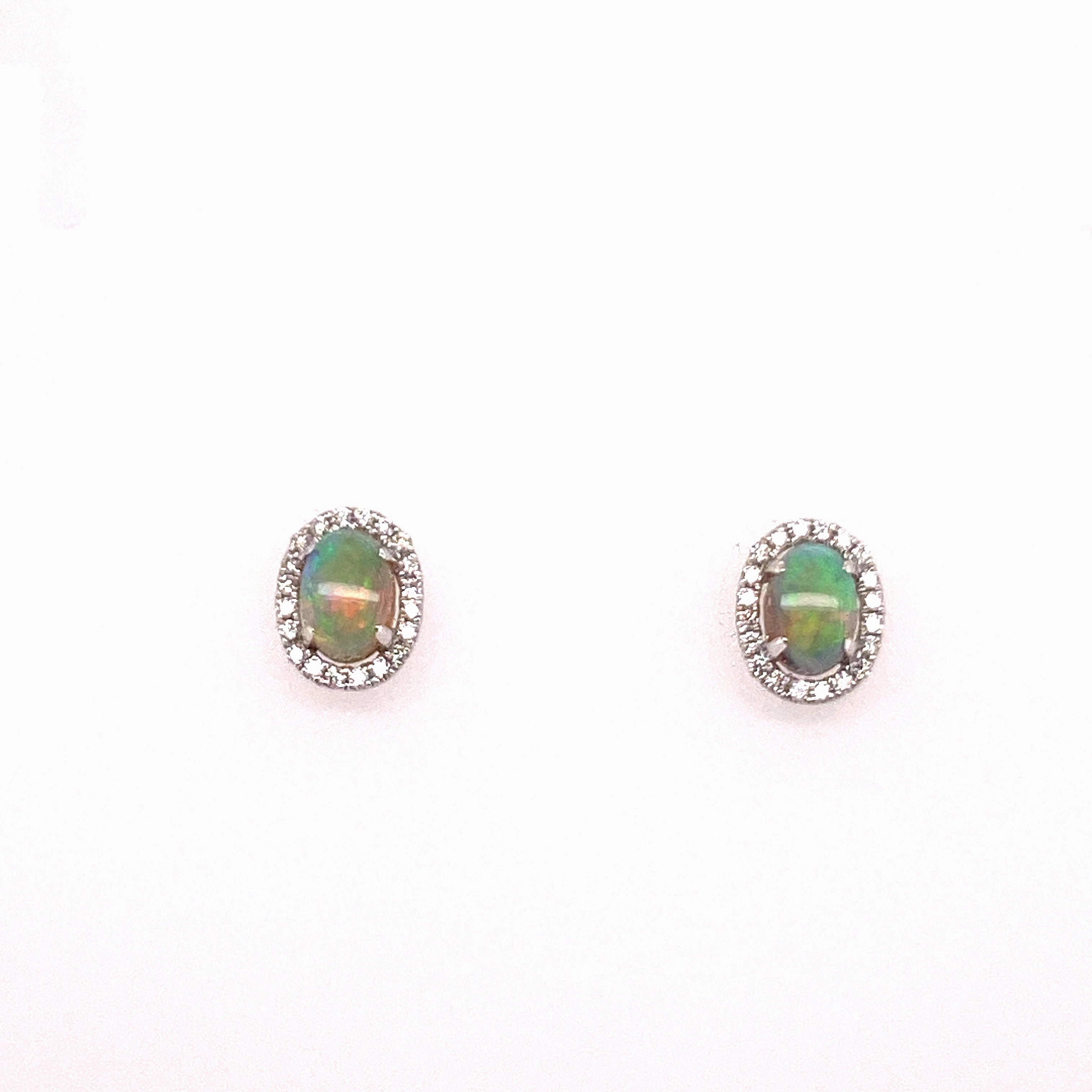 Opal and Diamond Earrings