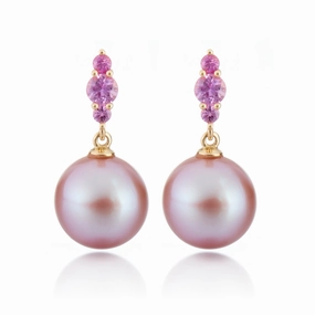 Orion Earrings in Pink Pearls & Pink Sapphires