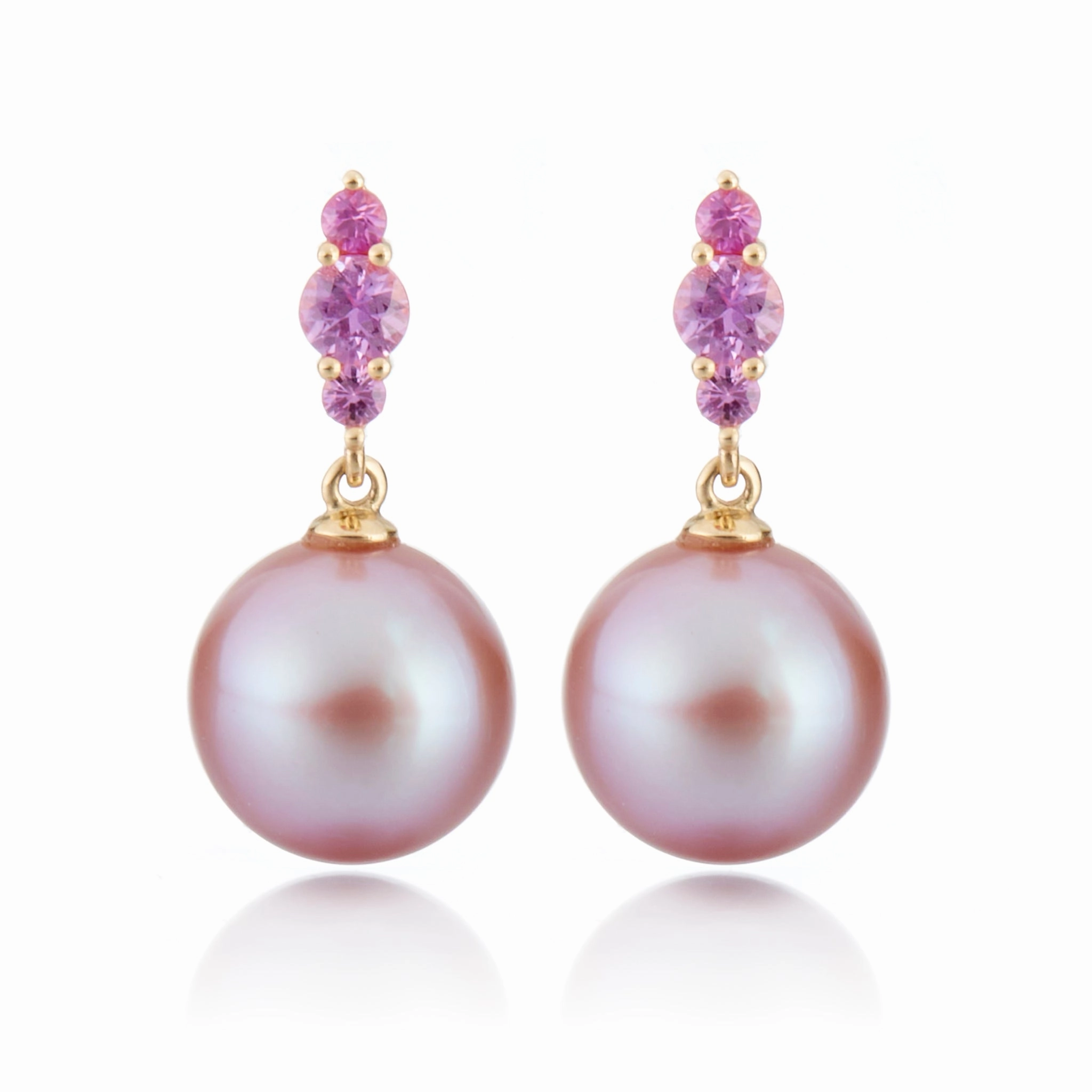 Orion Earrings in Pink Pearls & Pink Sapphires