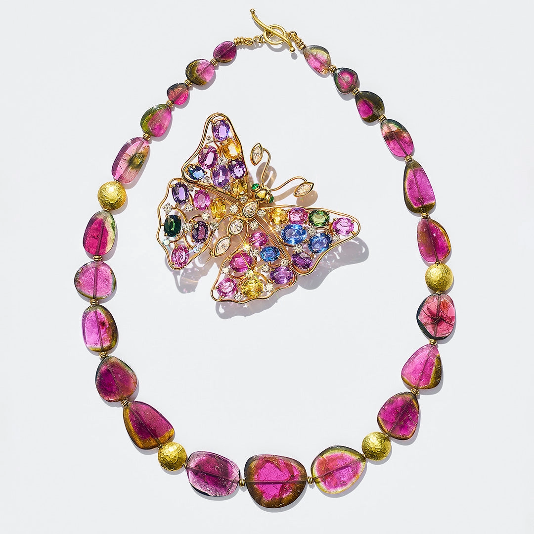 Oscar Heyman Multi-Gemstone Butterfly Pin