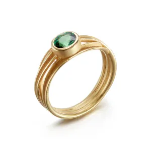 Oval Tsavorite Wrapped Ribbon Ring