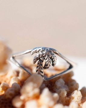 Palm Tree Ring ~ Sterling Silver 925 ~ MR244