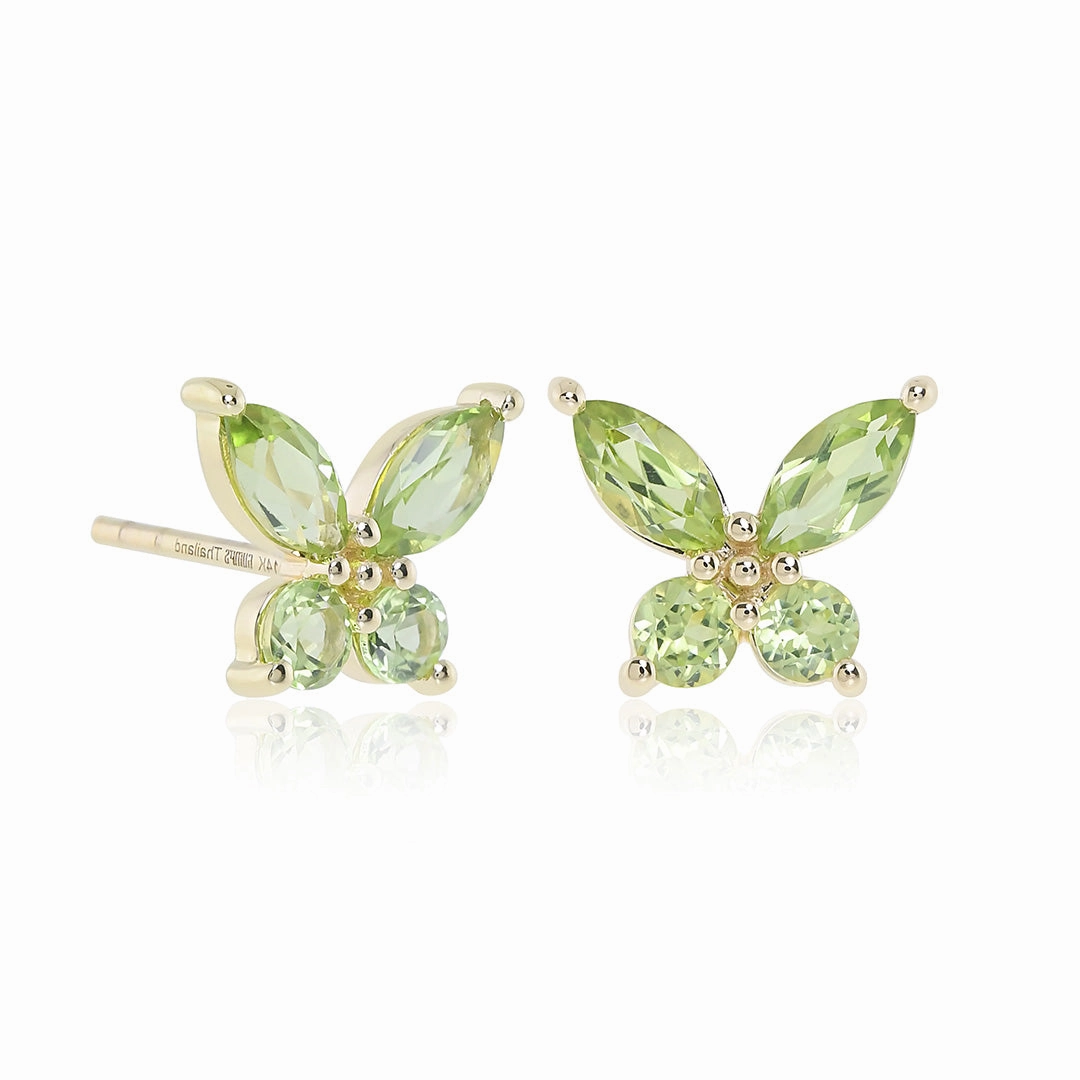 Papillon Earrings in Peridots