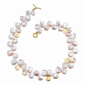 Pastel Pearl & Hydrangea Petal Necklace