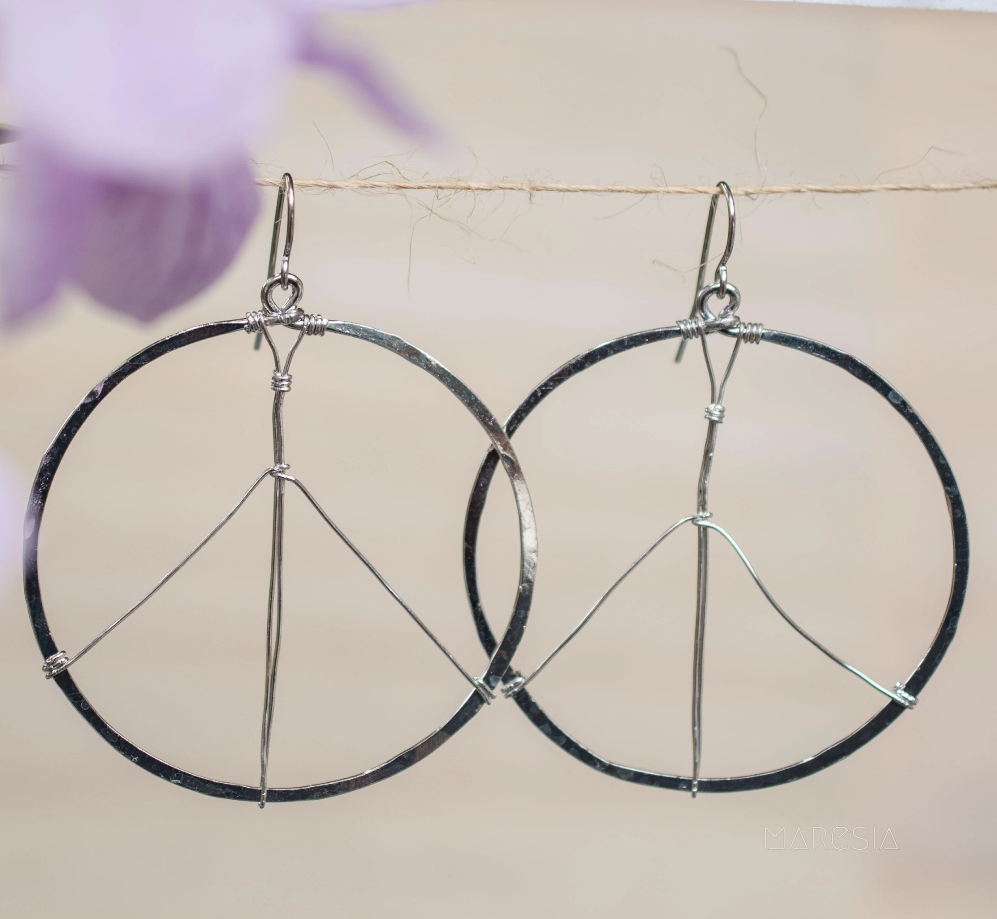 Peace Circle Earrings ~Gold Plated or Silver Plated ~ SME006