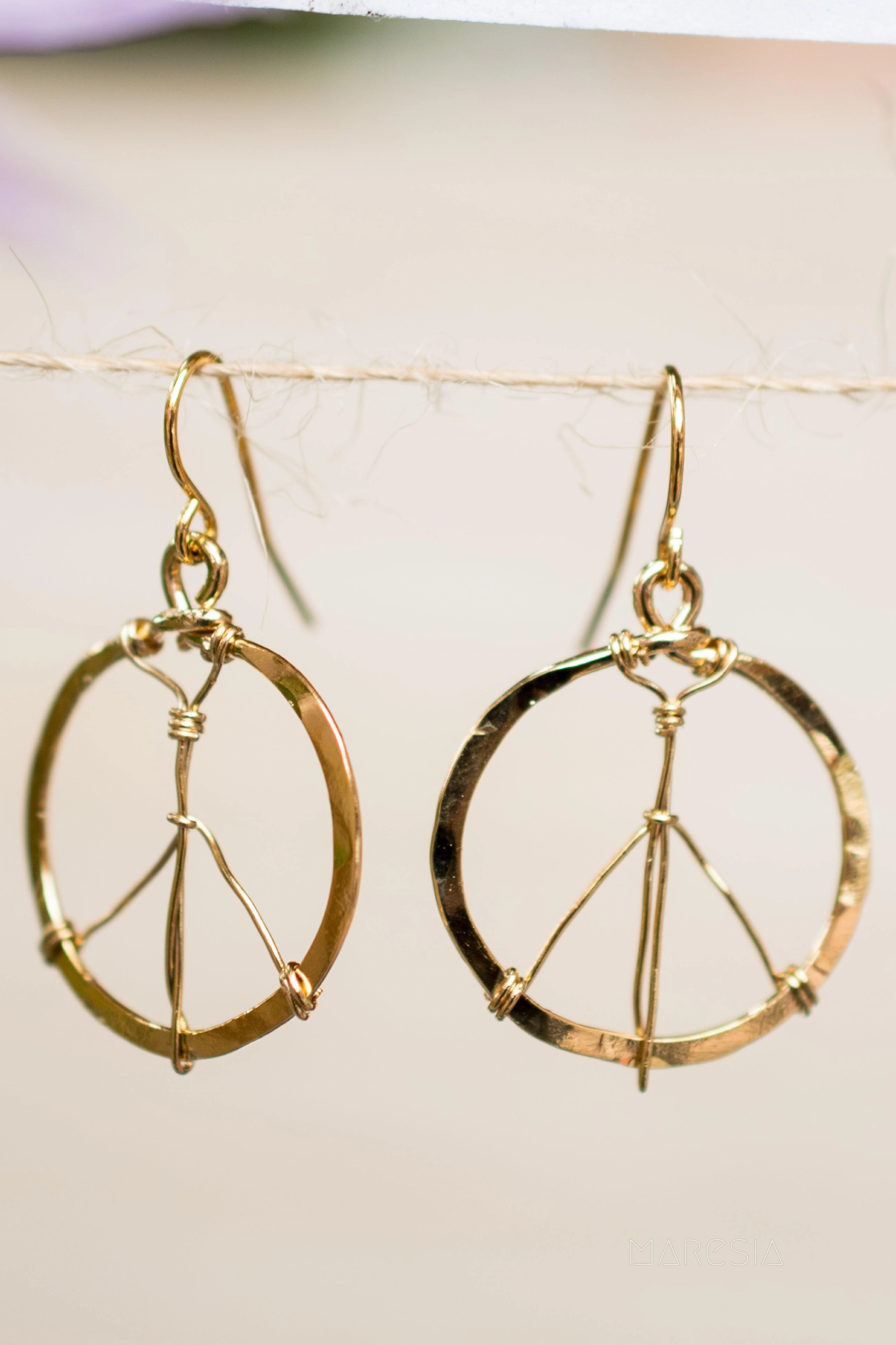 Peace Circle Earrings ~Gold Plated or Silver Plated ~ SME006