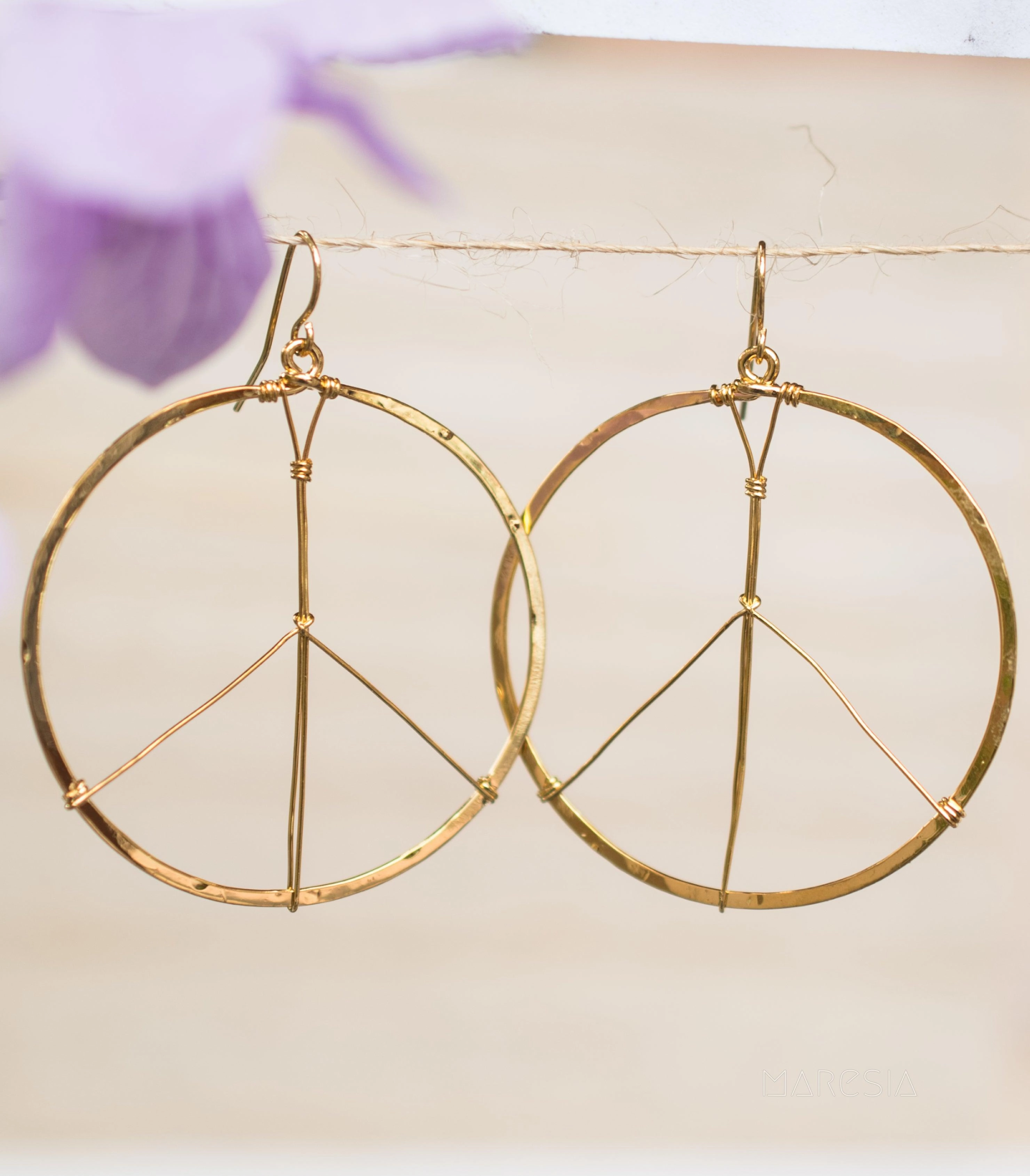 Peace Circle Earrings ~Gold Plated or Silver Plated ~ SME006