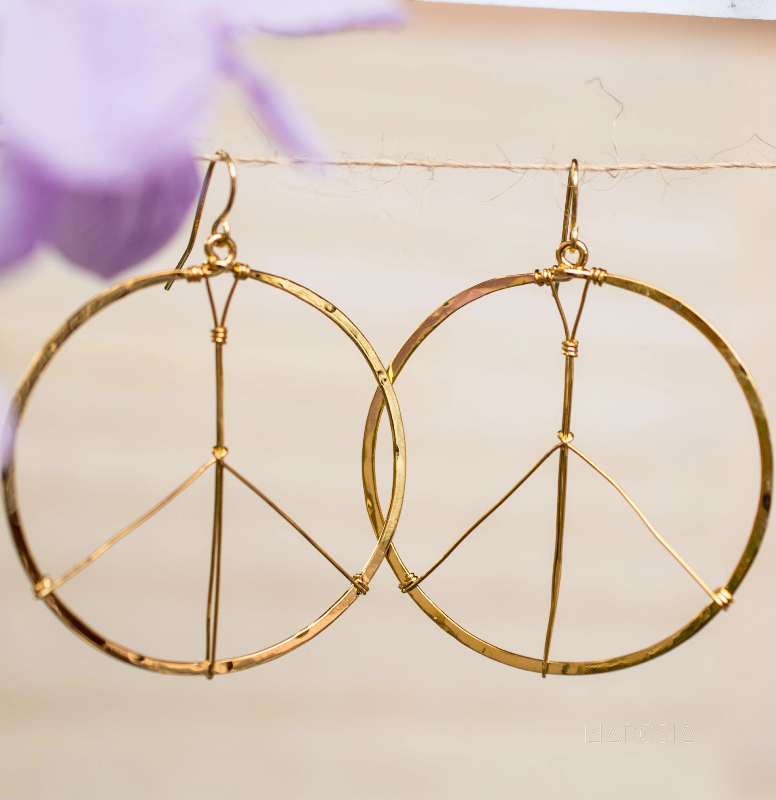 Peace Circle Earrings ~Gold Plated or Silver Plated ~ SME006