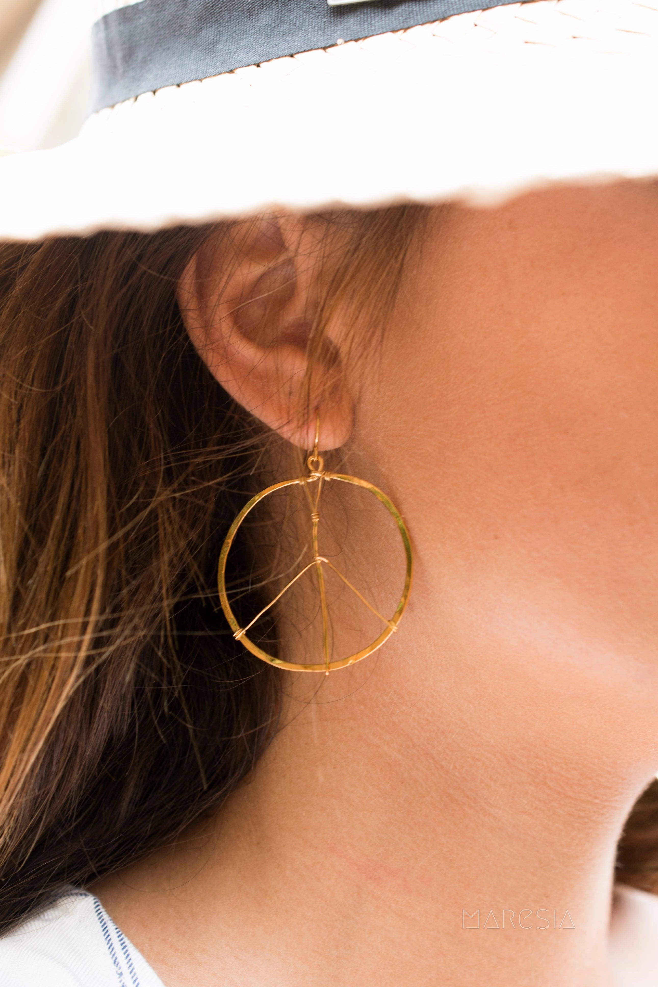 Peace Circle Earrings ~Gold Plated or Silver Plated ~ SME006