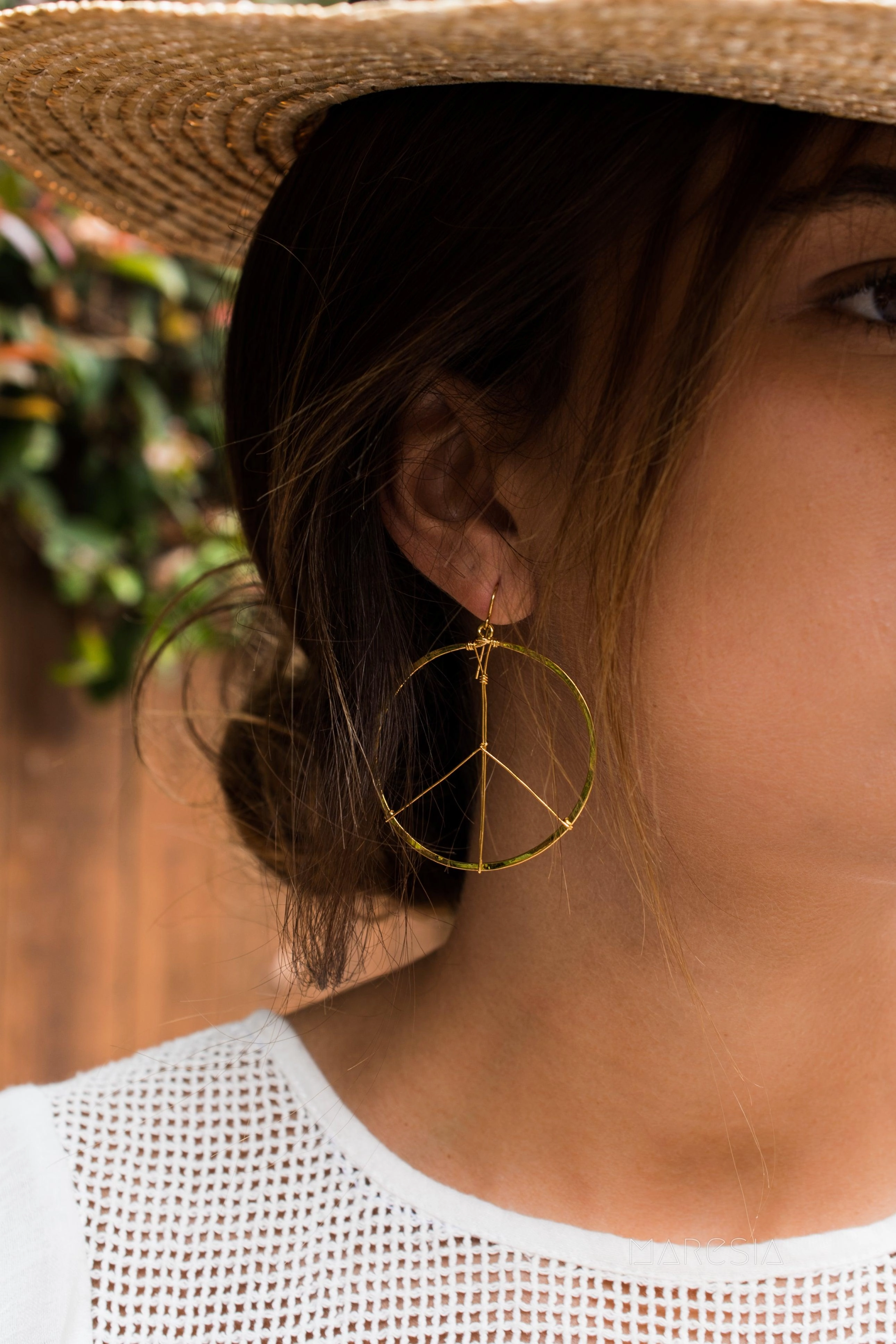 Peace Circle Earrings ~Gold Plated or Silver Plated ~ SME006