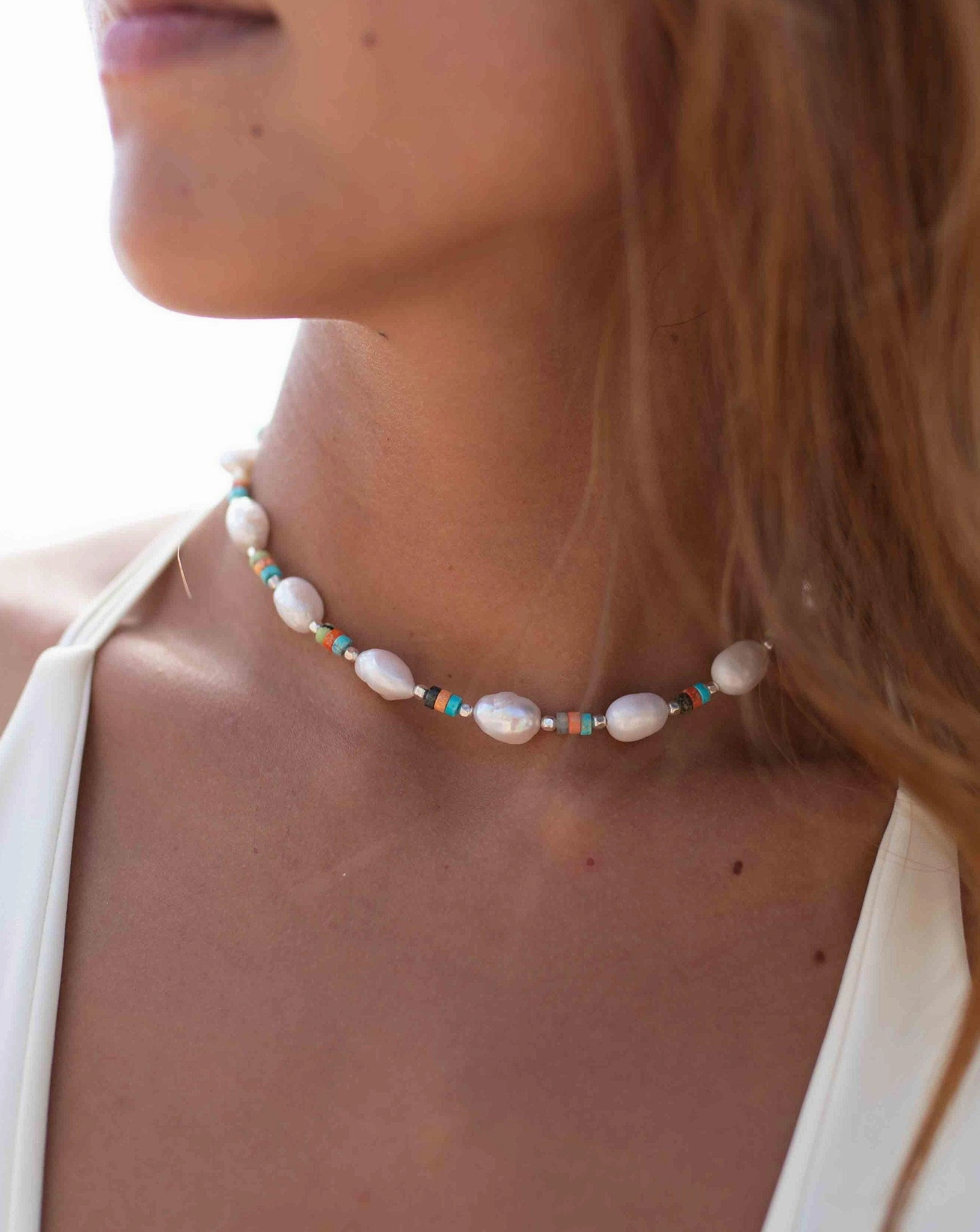 Pearl necklace~ Sterling Silver 925 or Gold Filled ~ Choker  - MN059
