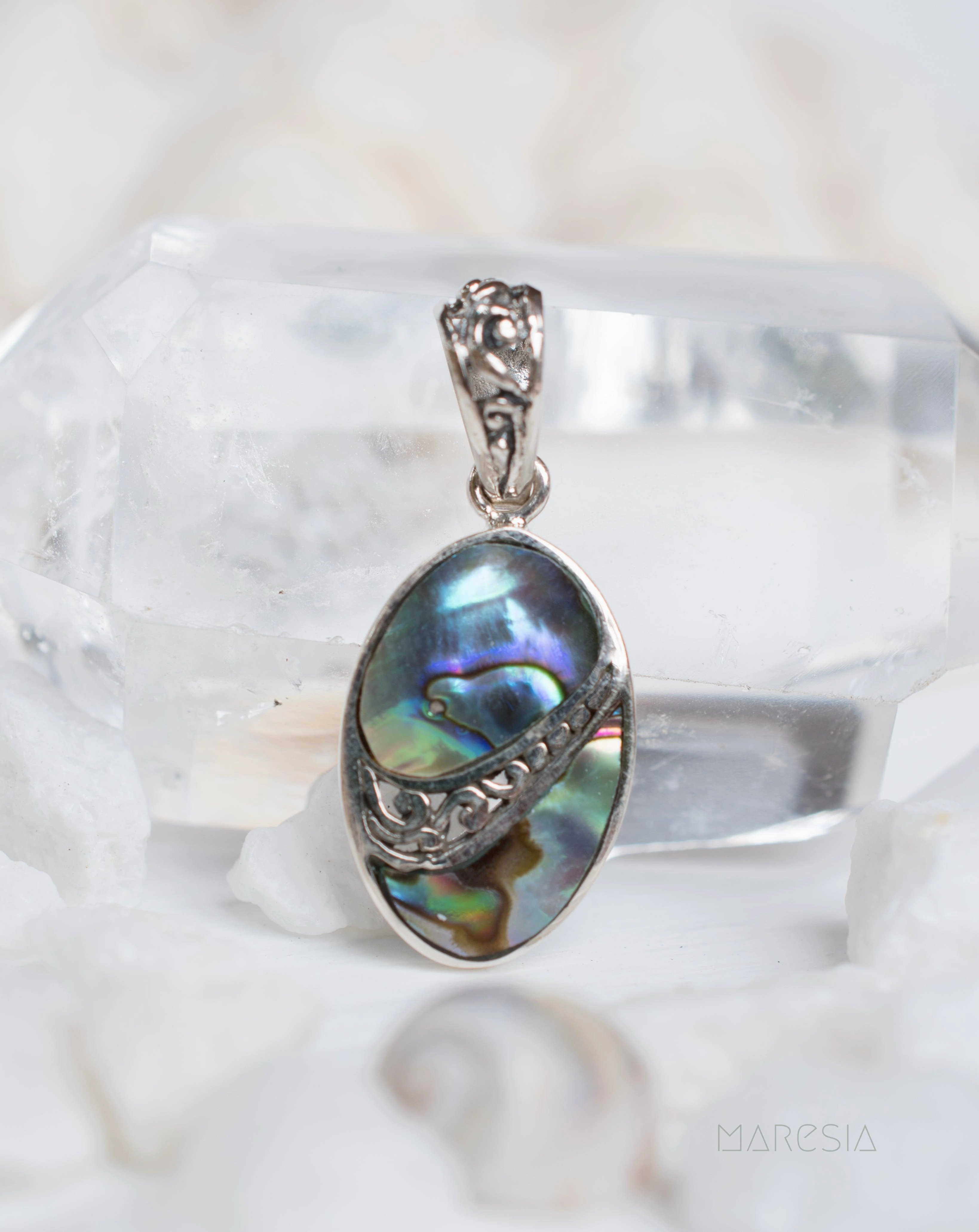 Pendant ~ Abalone, Mother of Pearl or Coral ~ Sterling Silver 925 ~SMP013
