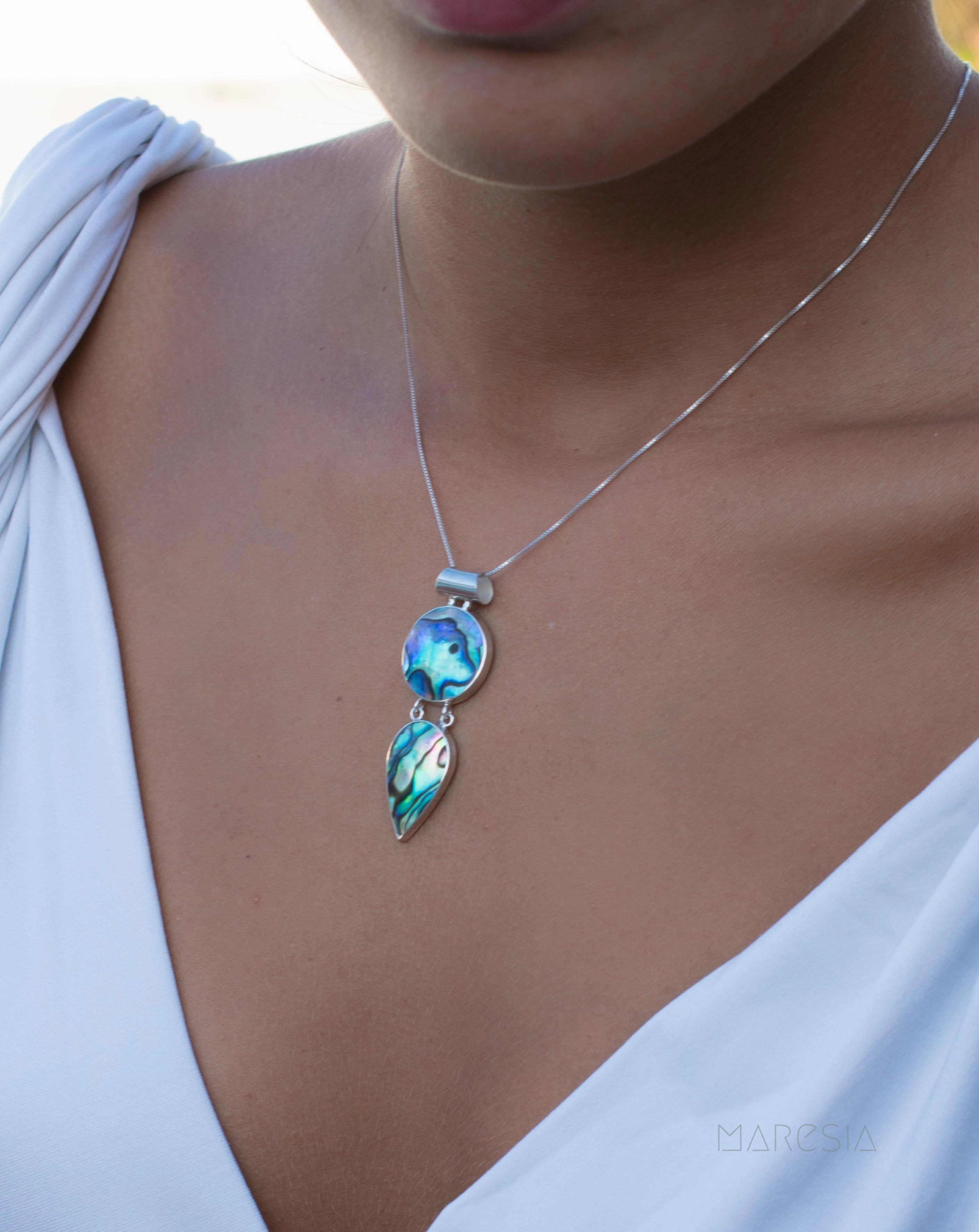 Pendant ~ Abalone or Mother of Pearl ~ Sterling Silver 925 ~SMP007