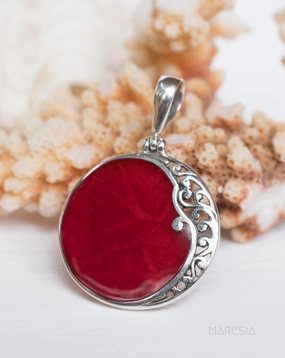 Pendant ~ Coral ~ Sterling Silver 925~ SMP014