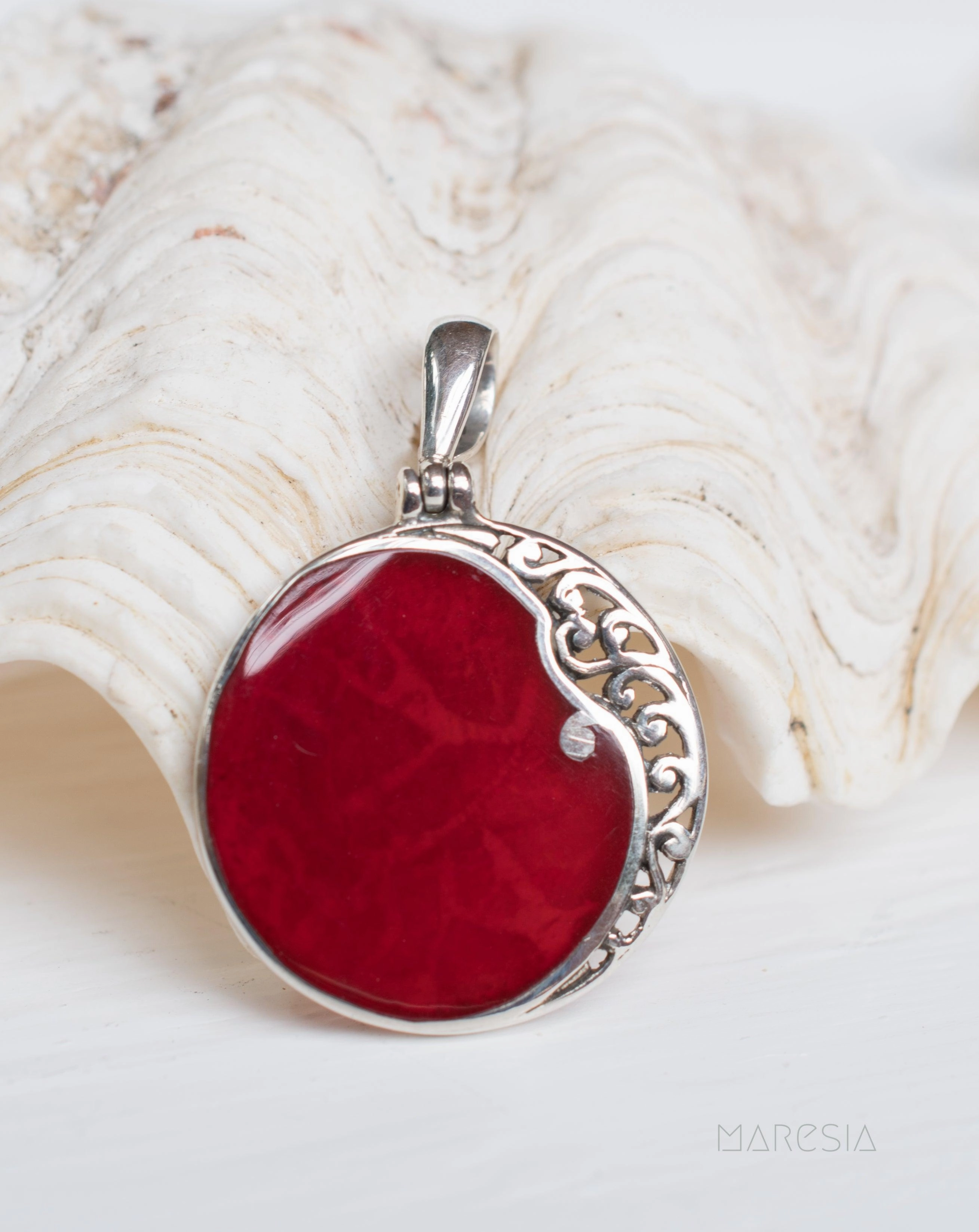 Pendant ~ Coral ~ Sterling Silver 925~ SMP014