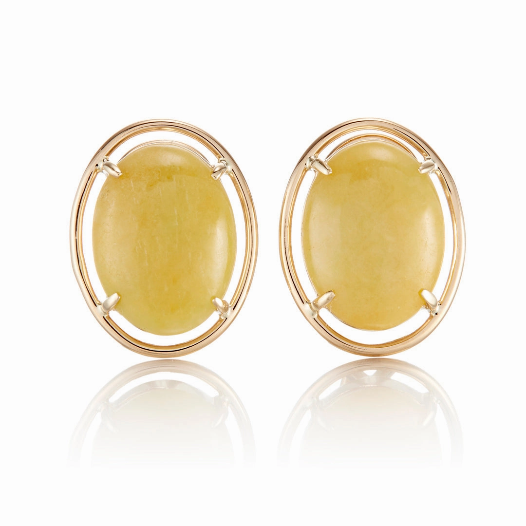 Peninsula Earrings in Yellow Jade