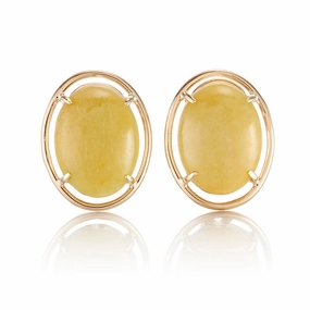 Peninsula Earrings in Yellow Jade