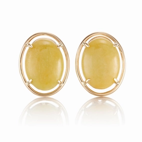 Peninsula Earrings in Yellow Jade