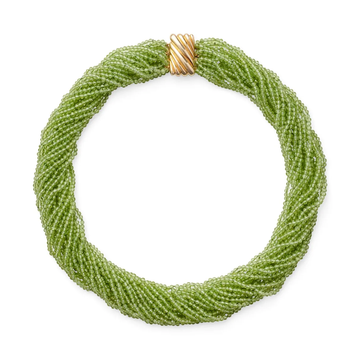 Peridot 20-Strand Twist Necklace