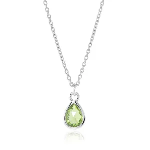 Peridot Teardrop Pendant Necklace