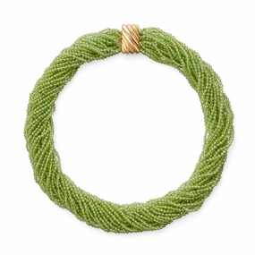 Peridot 20-Strand Twist Necklace