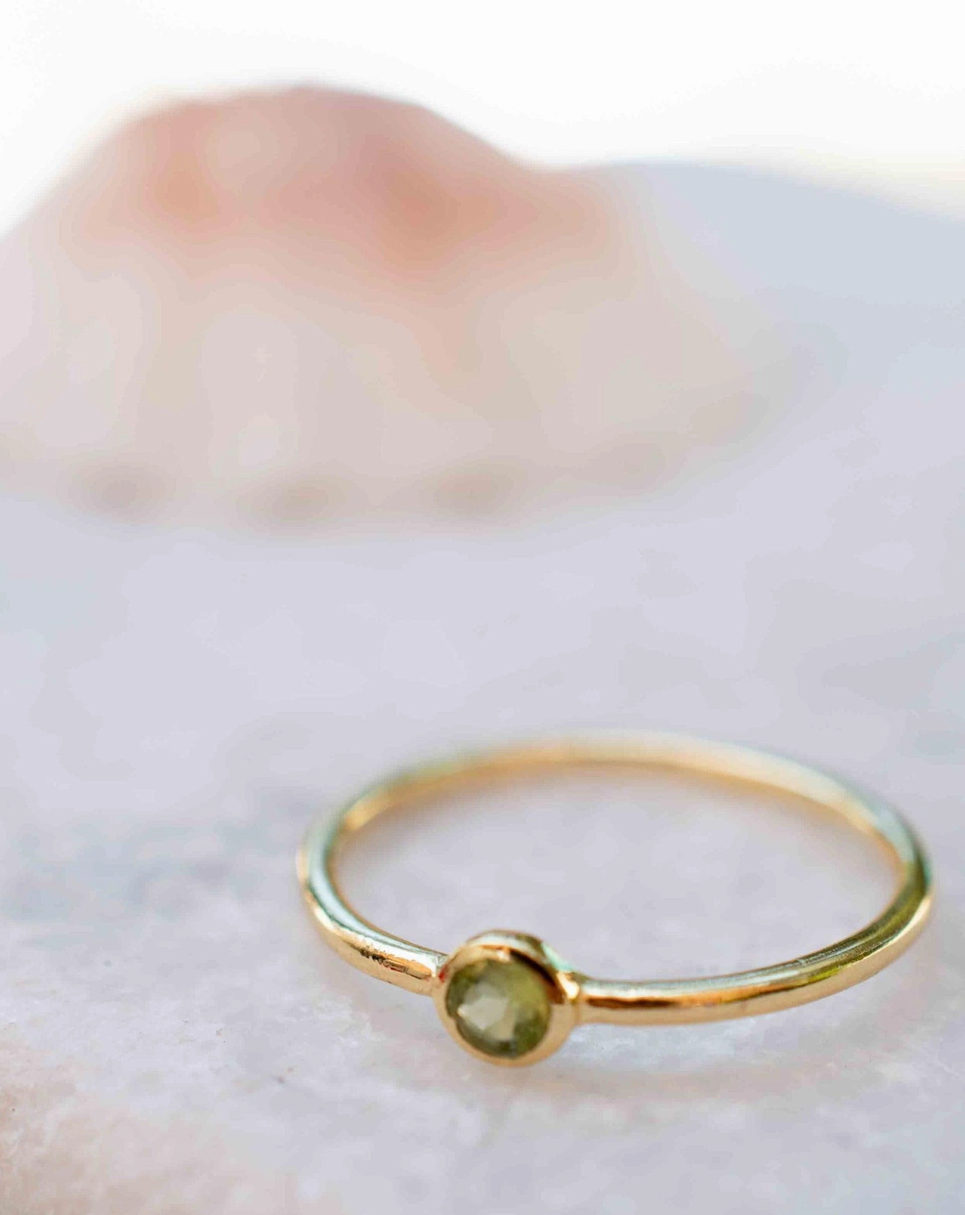 Peridot ~ Ring ~ 18k Gold Plated ~ MR327