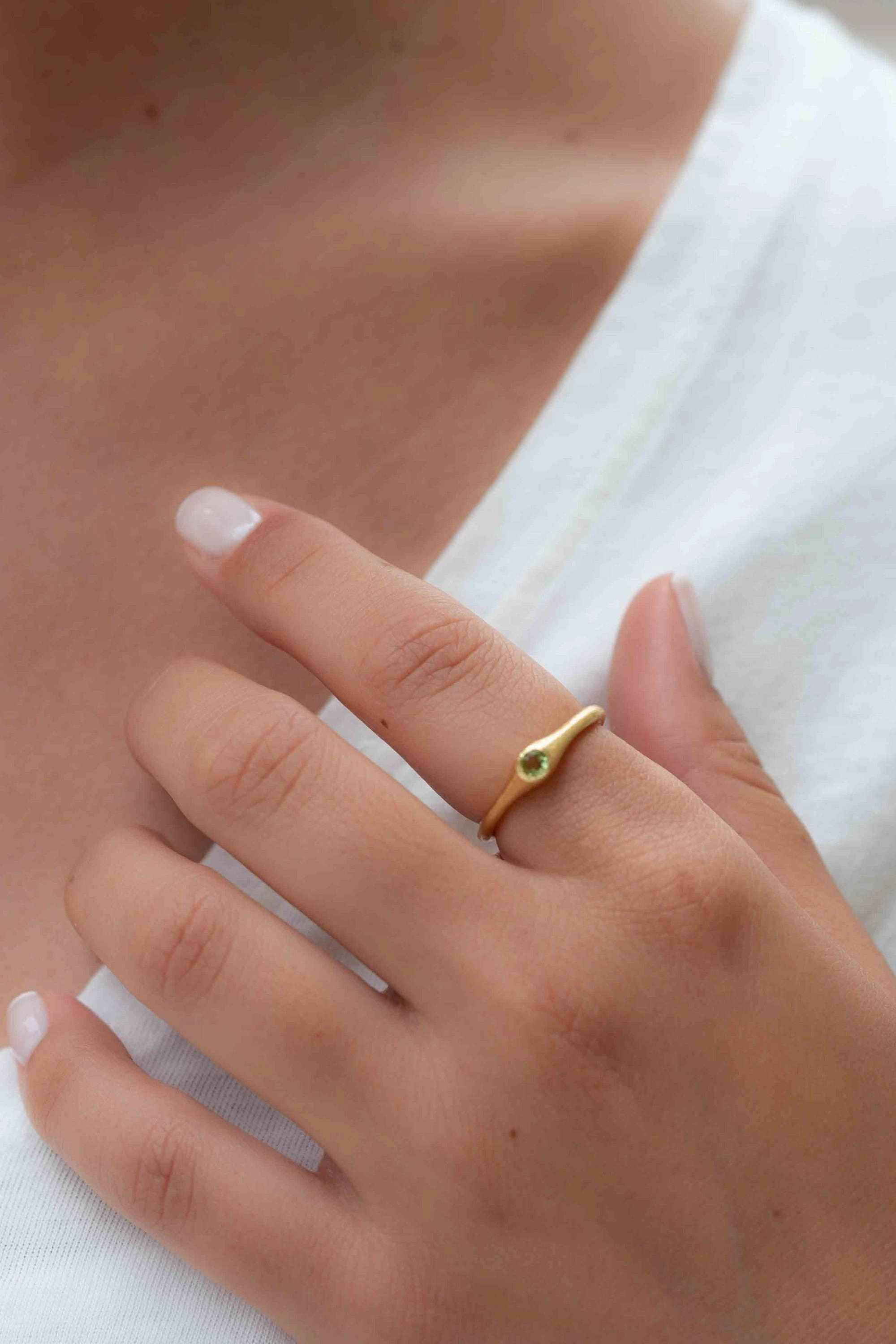 Peridot ~ Ring ~ 18k Gold Plated ~ MR330