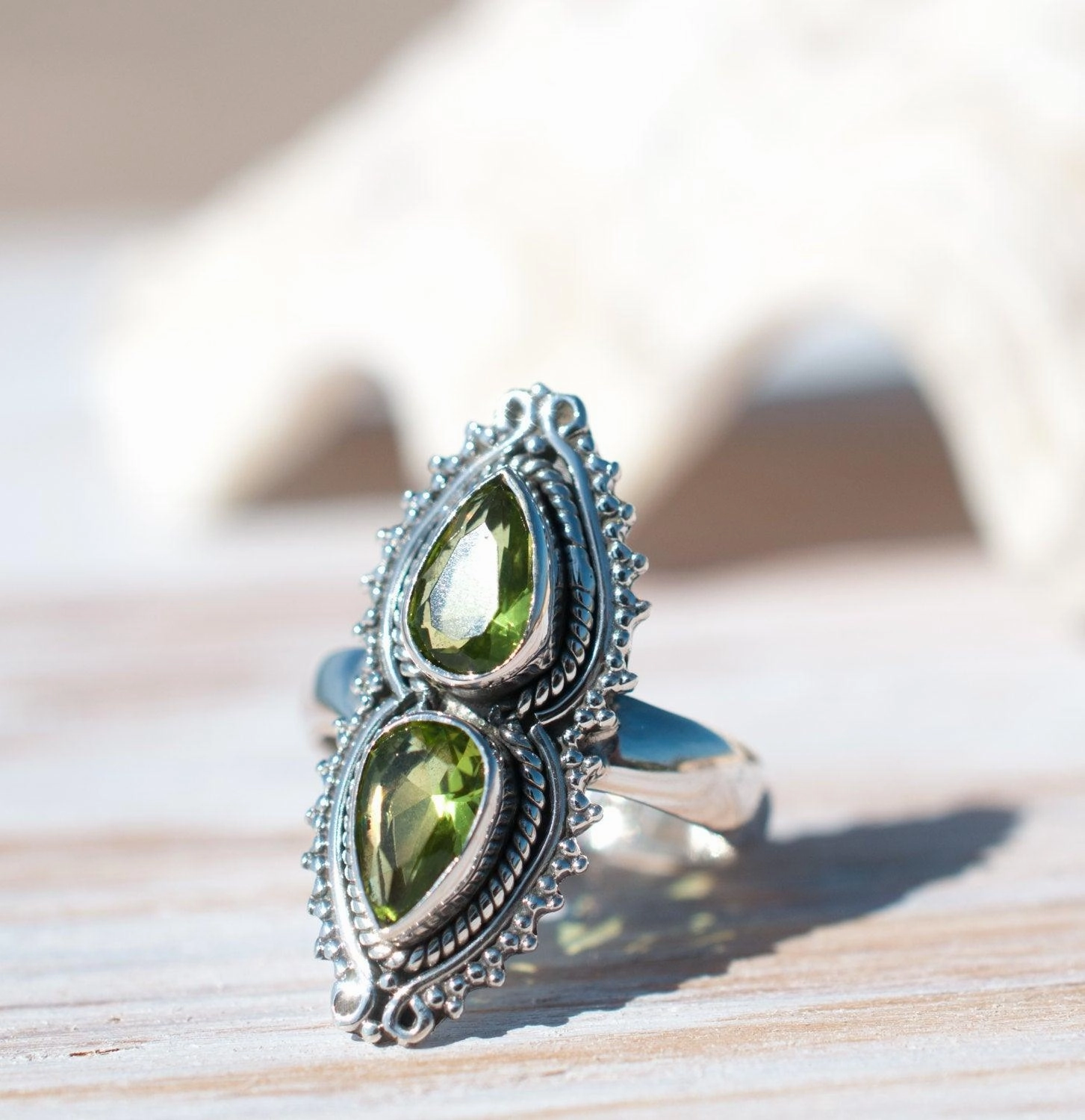 Peridot Ring ~ Sterling Silver 925 ~MR043
