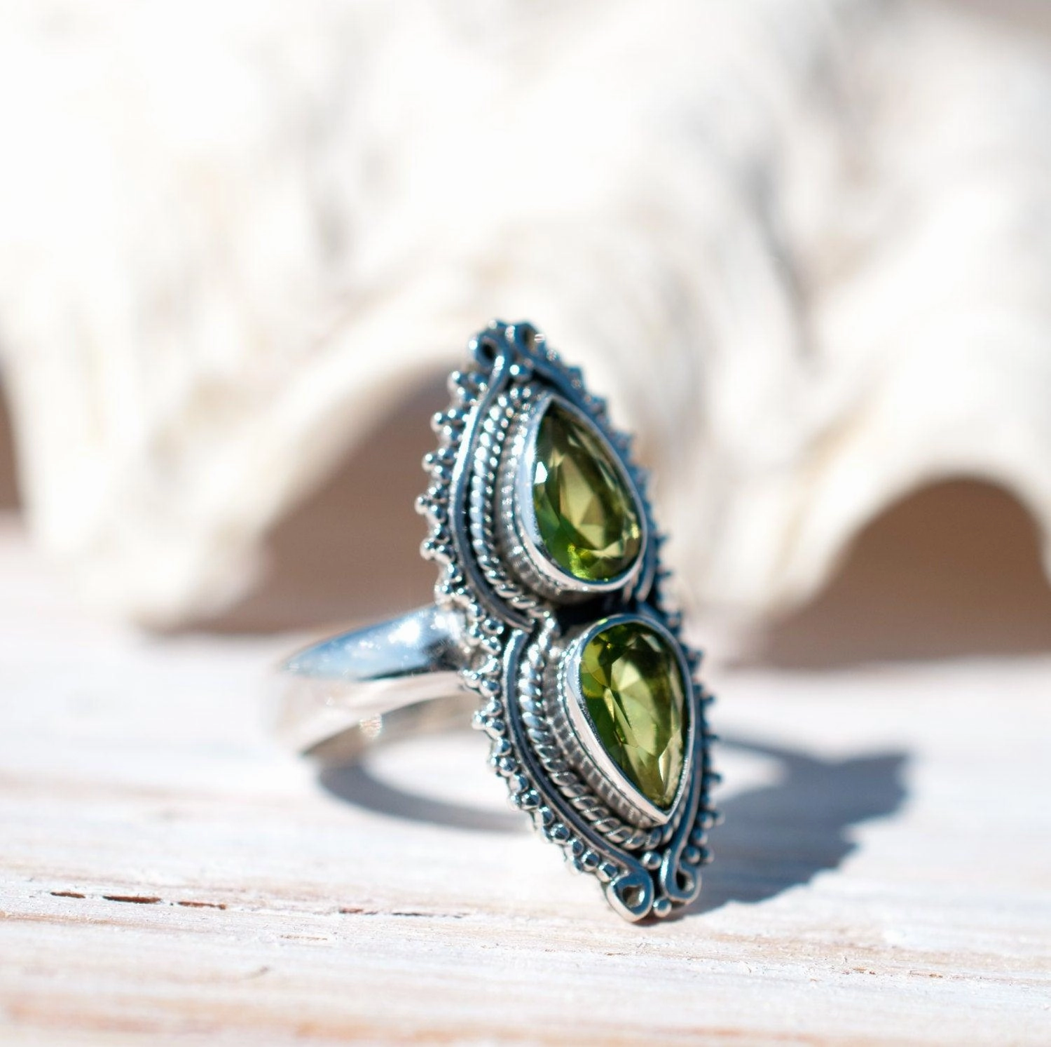Peridot Ring ~ Sterling Silver 925 ~MR043