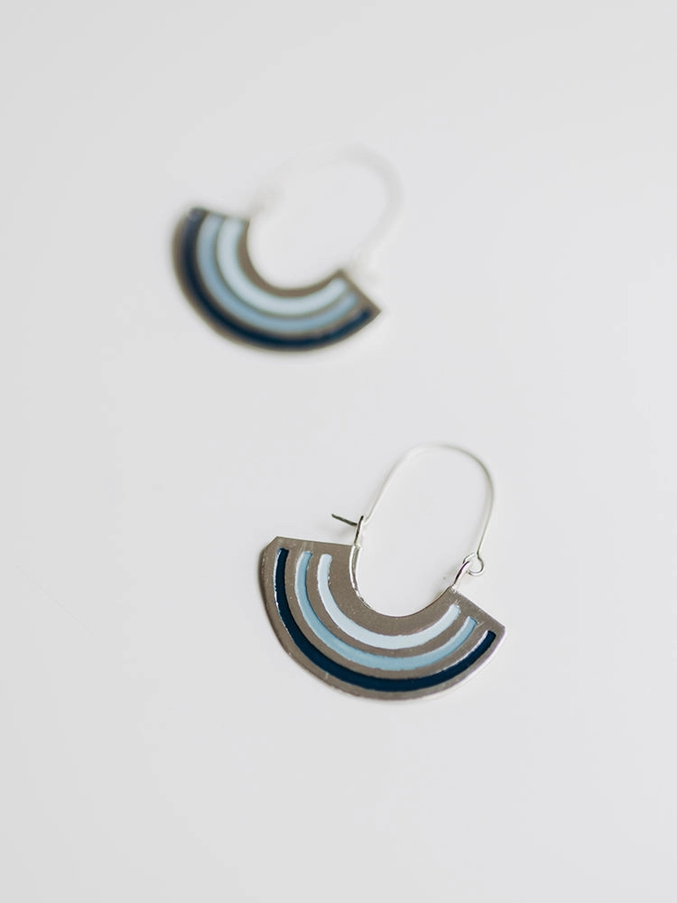Petite Rainbow Earrings - Sky