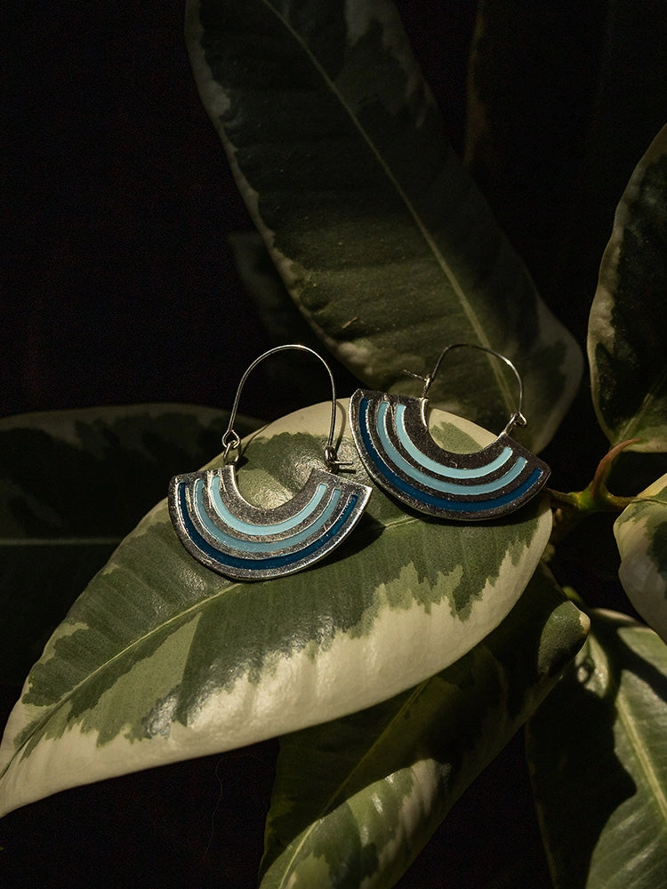 Petite Rainbow Earrings - Sky