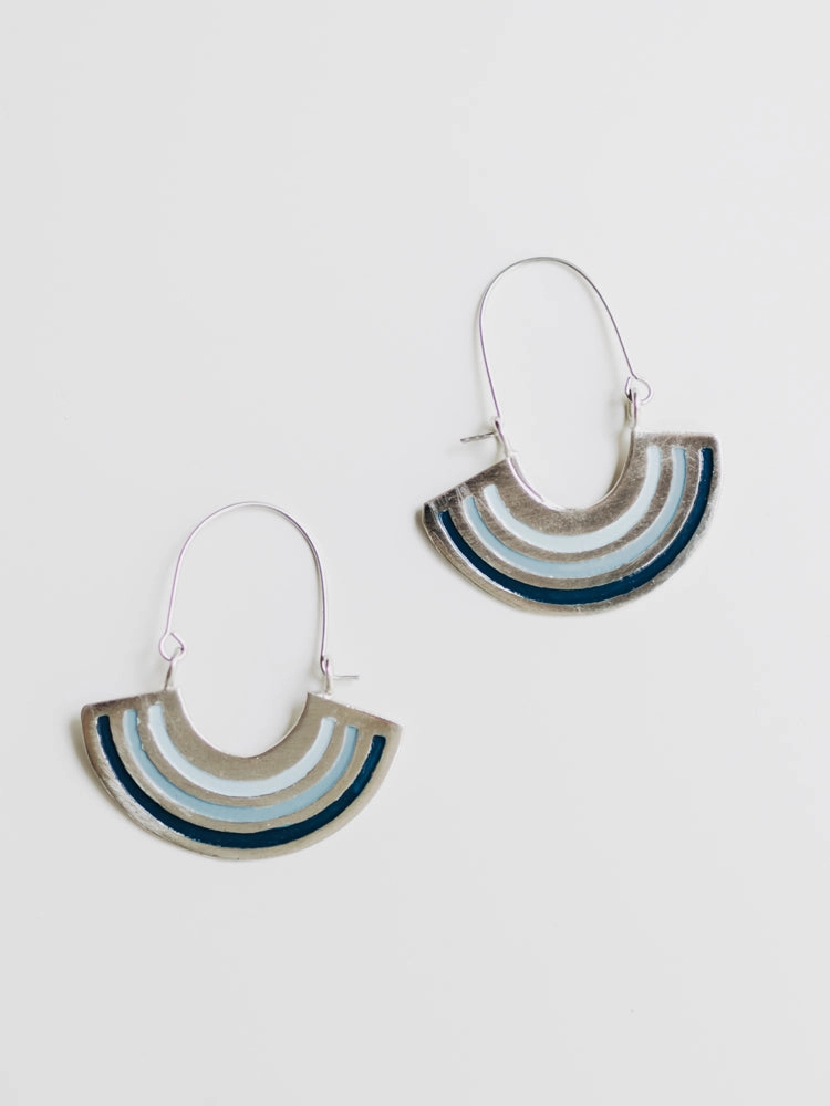 Petite Rainbow Earrings - Sky