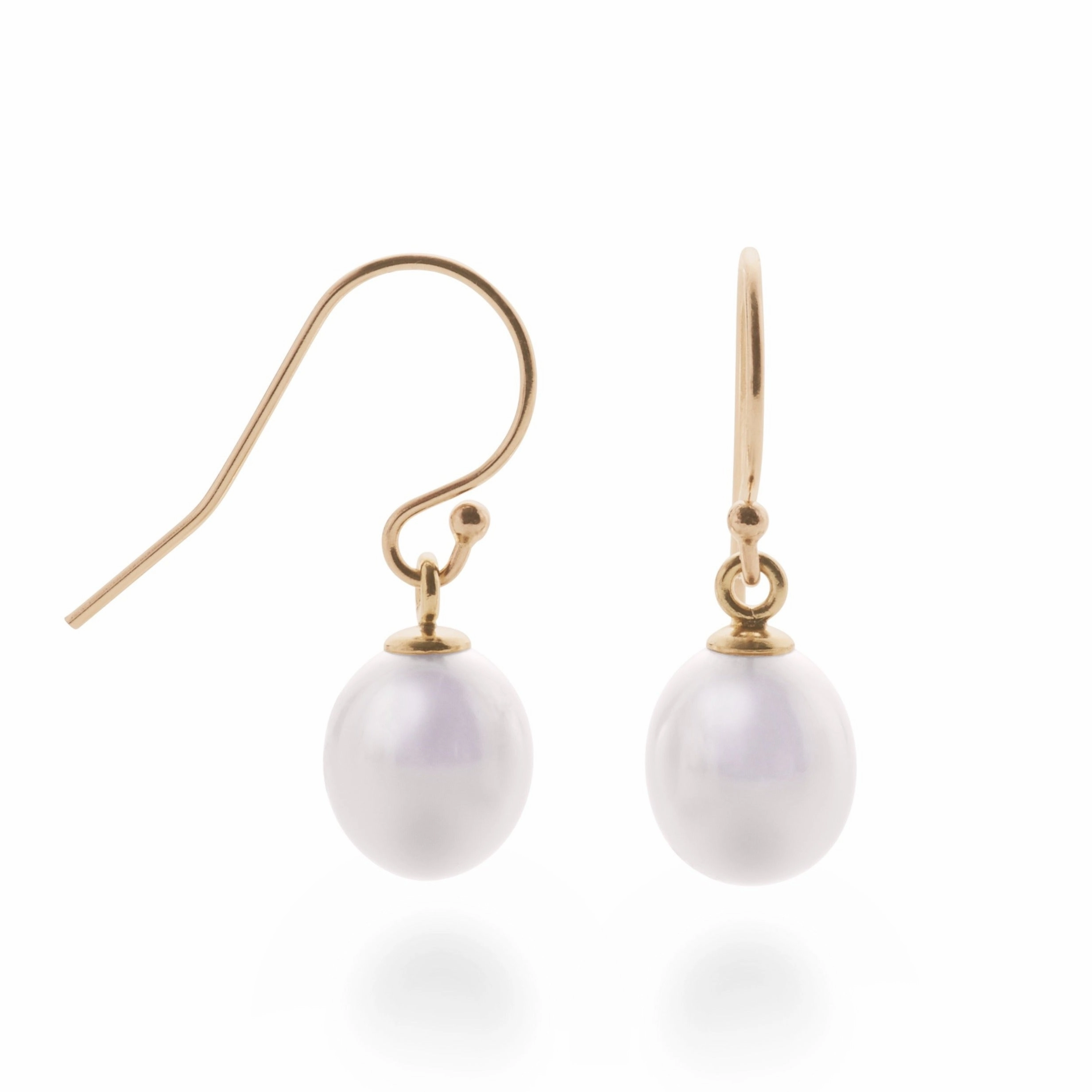 Petite White Pearl Drop Earrings
