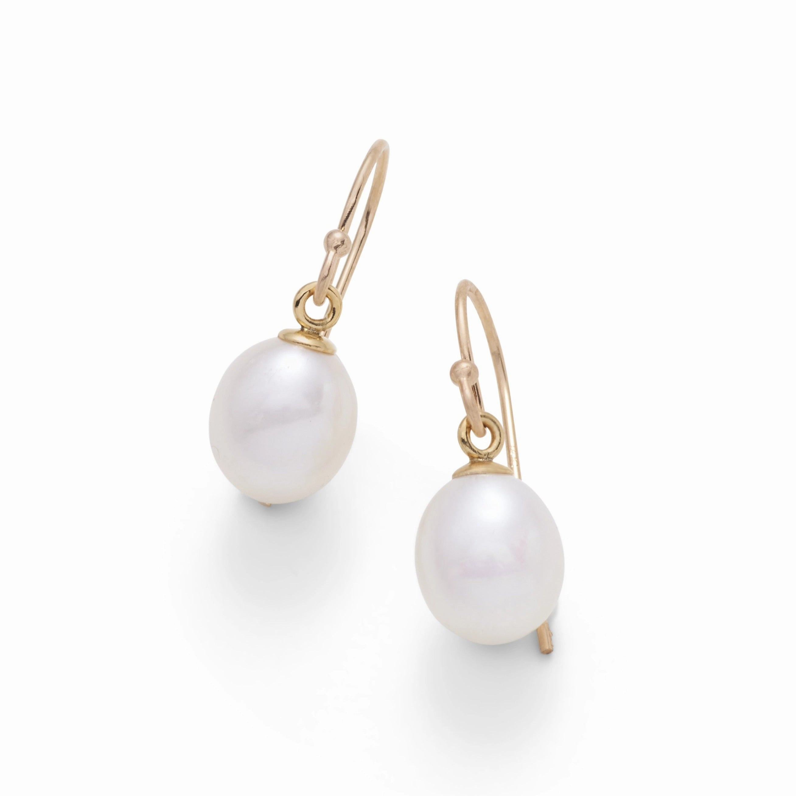 Petite White Pearl Drop Earrings