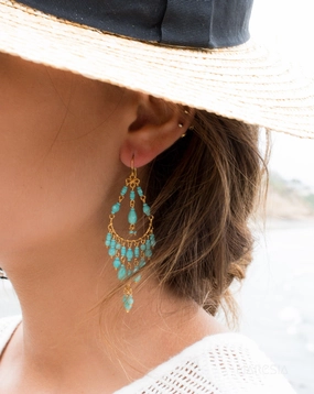 Pietra Chandelier Earrings ~Gold Plated ~ SME035