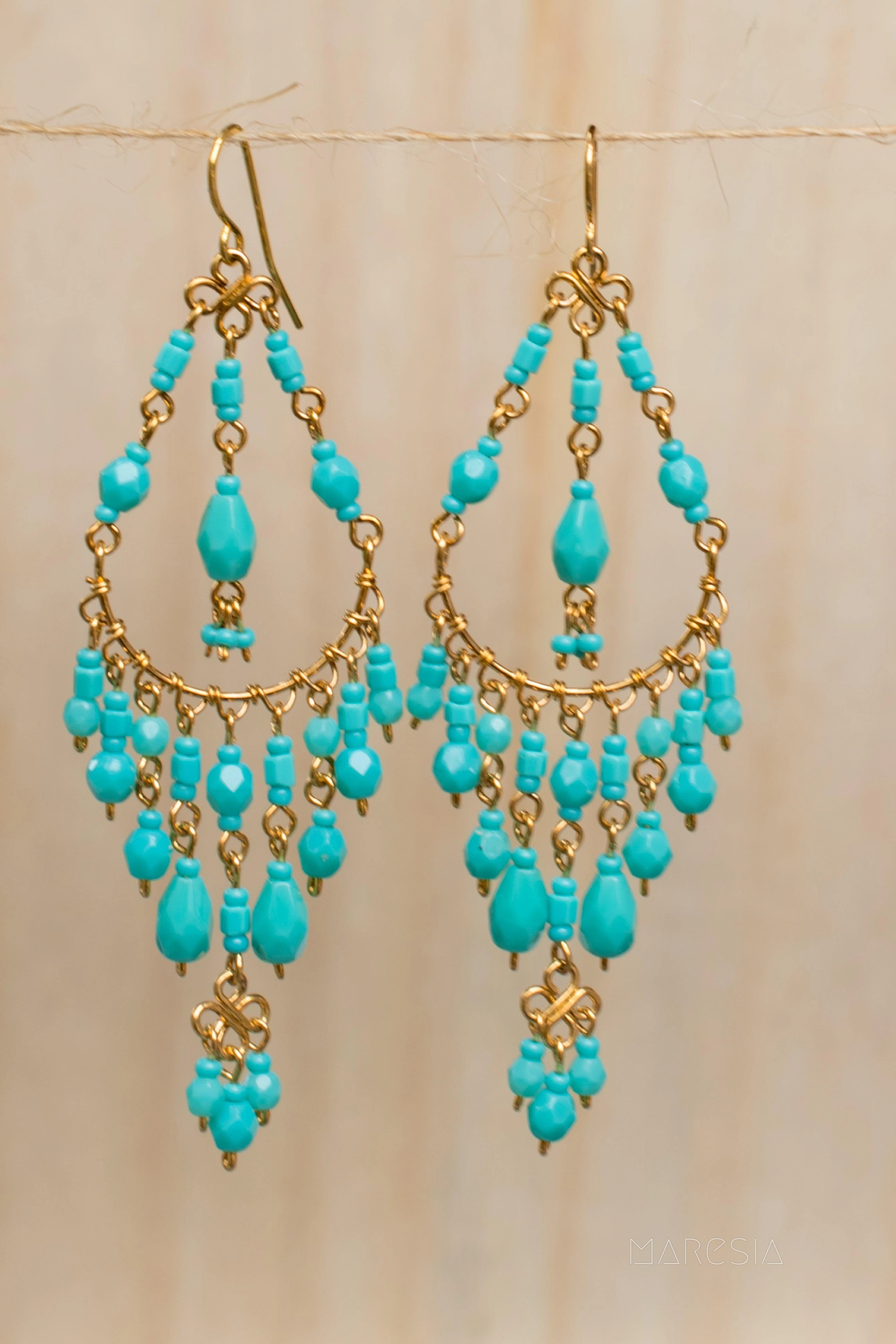 Pietra Chandelier Earrings ~Gold Plated ~ SME035