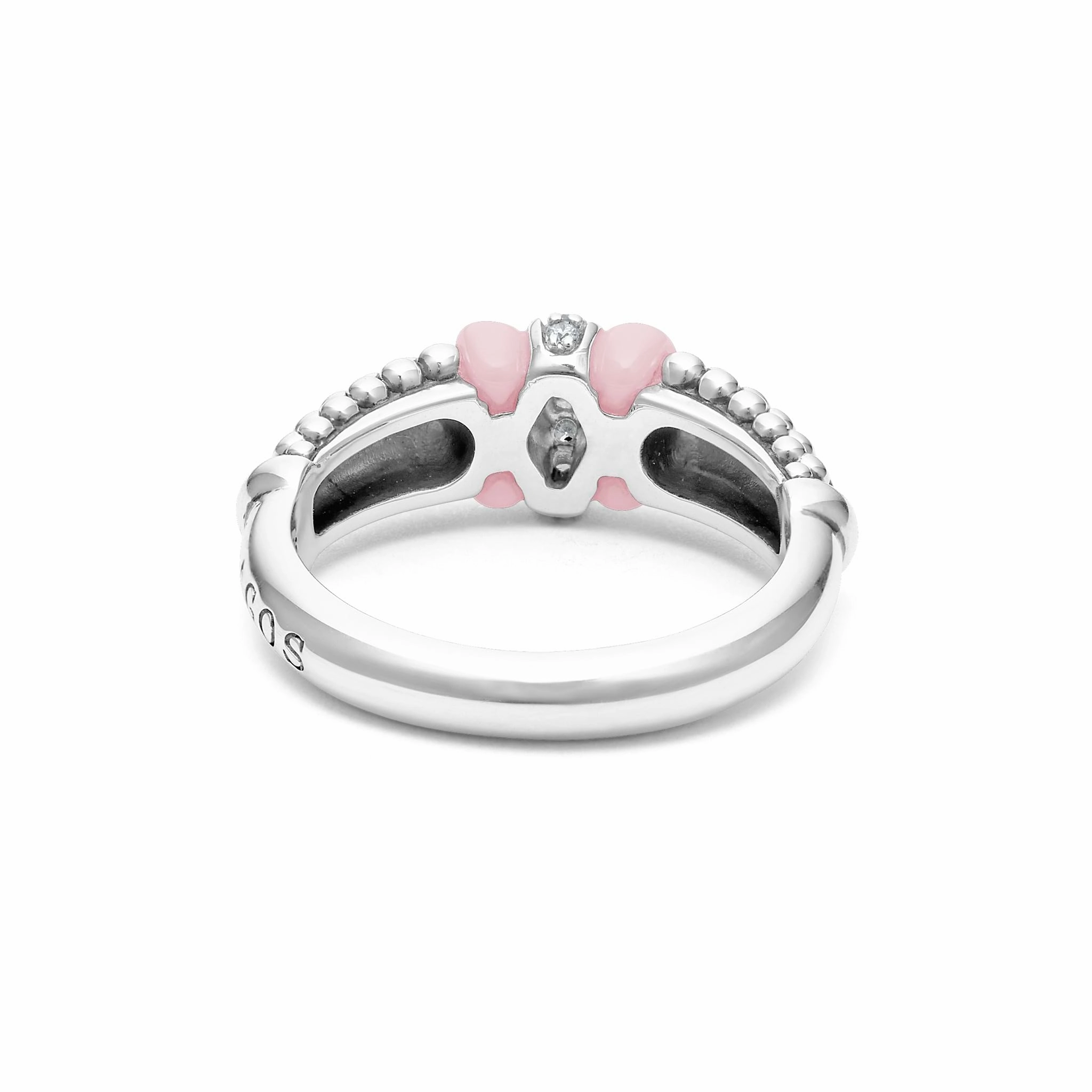 Pink Caviar Pink Ceramic and Caviar Diamond Ring
