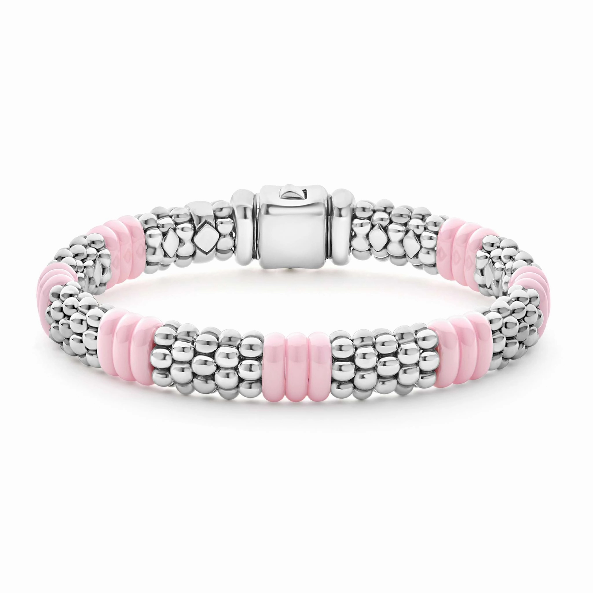 Pink Caviar Pink Ceramic and Sterling Silver Caviar Beaded Bracelet Gift Set