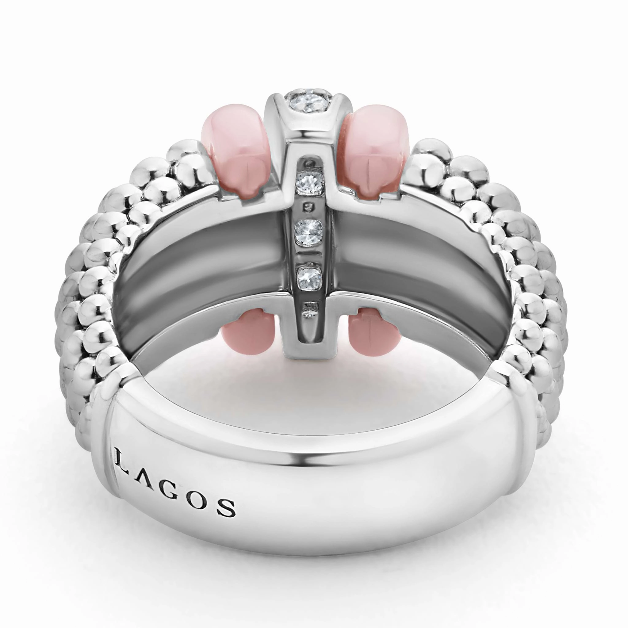 Pink Caviar Pink Ceramic Caviar Diamond Ring
