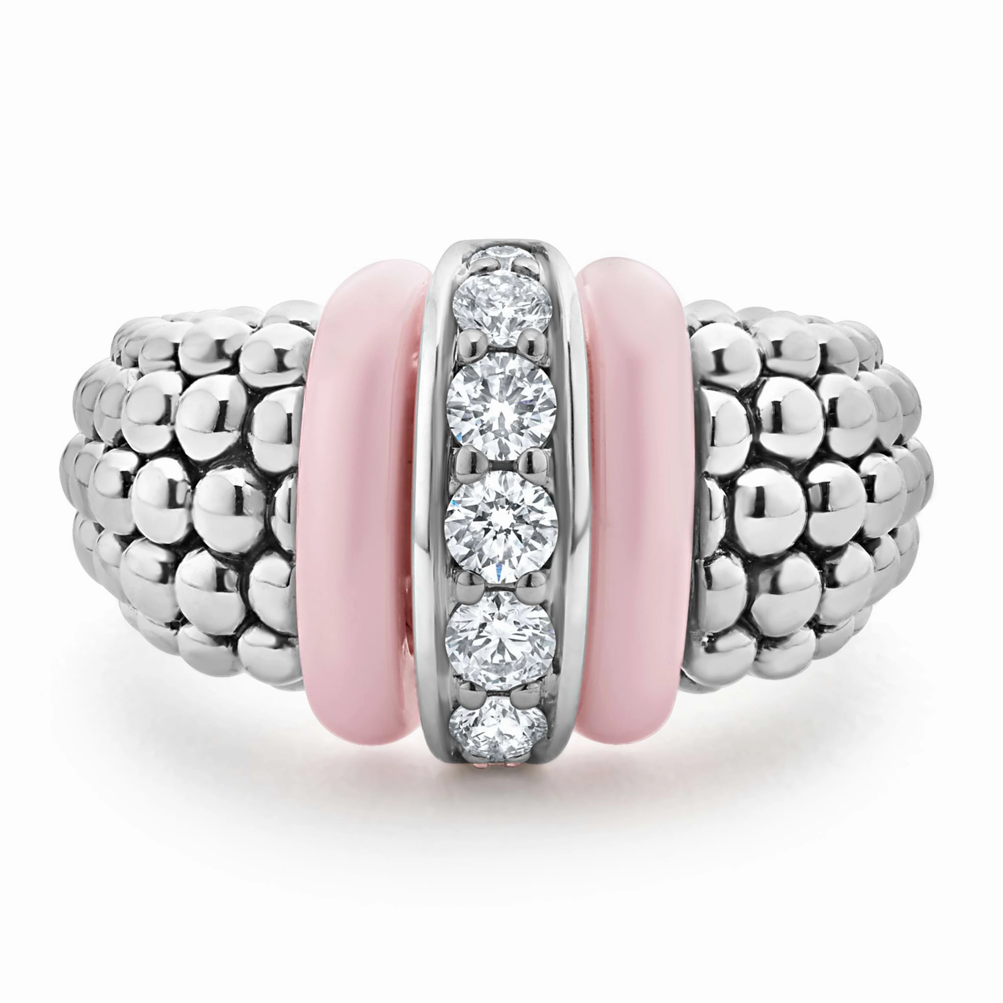 Pink Caviar Pink Ceramic Caviar Diamond Ring