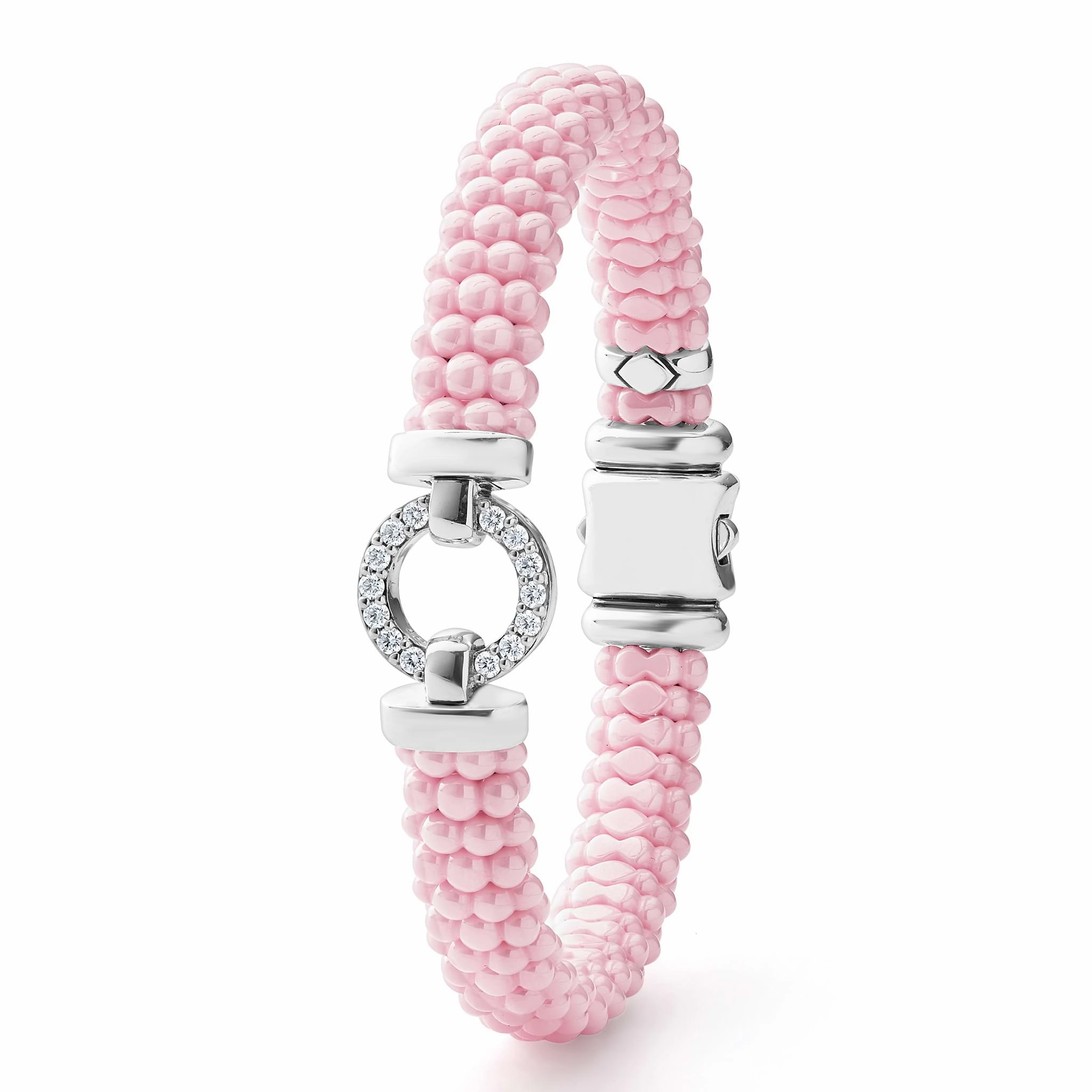 Pink Caviar Pink Ceramic Diamond Circle Bracelet | 9mm