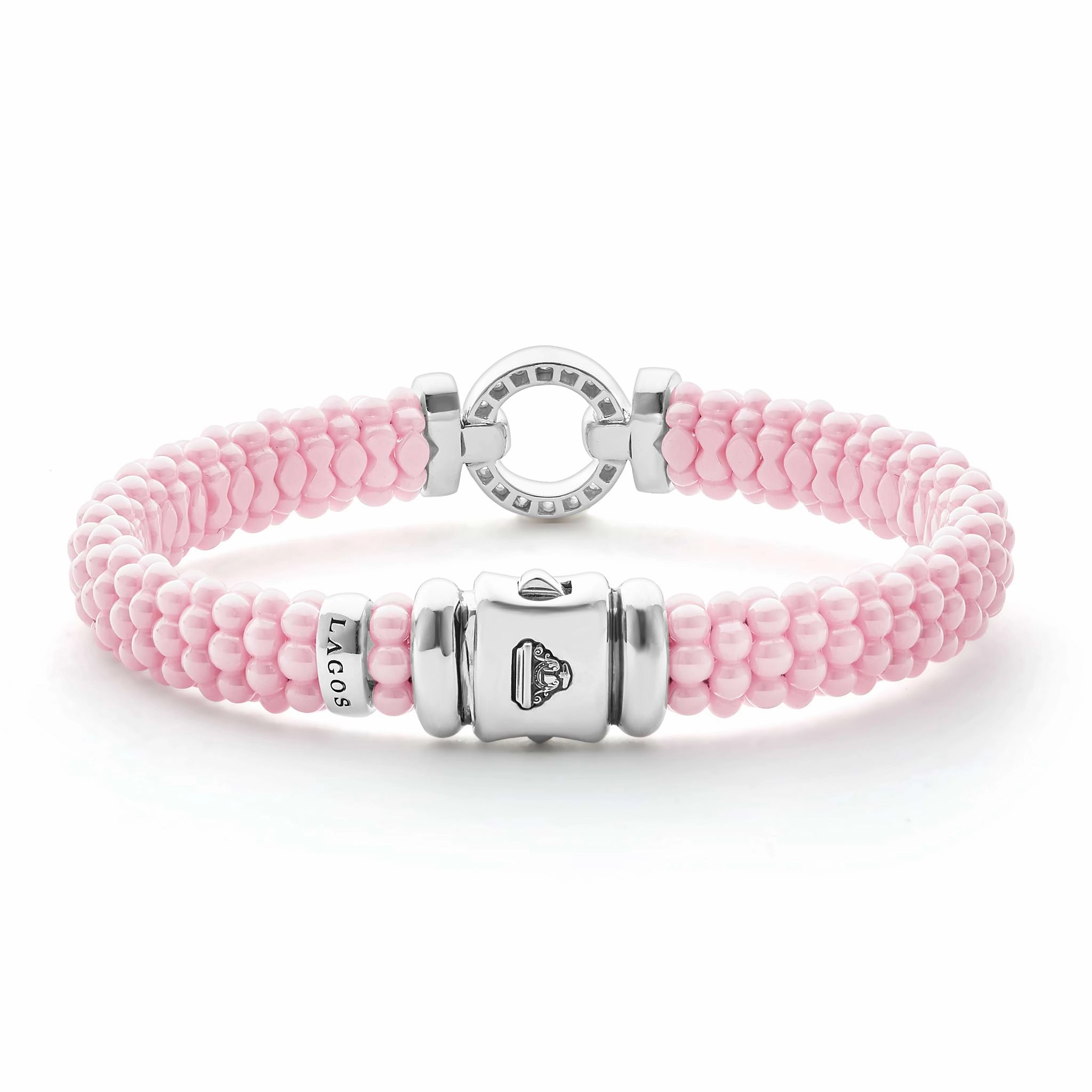 Pink Caviar Pink Ceramic Diamond Circle Bracelet | 9mm