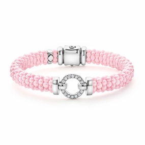 Pink Caviar Pink Ceramic Diamond Circle Bracelet | 9mm